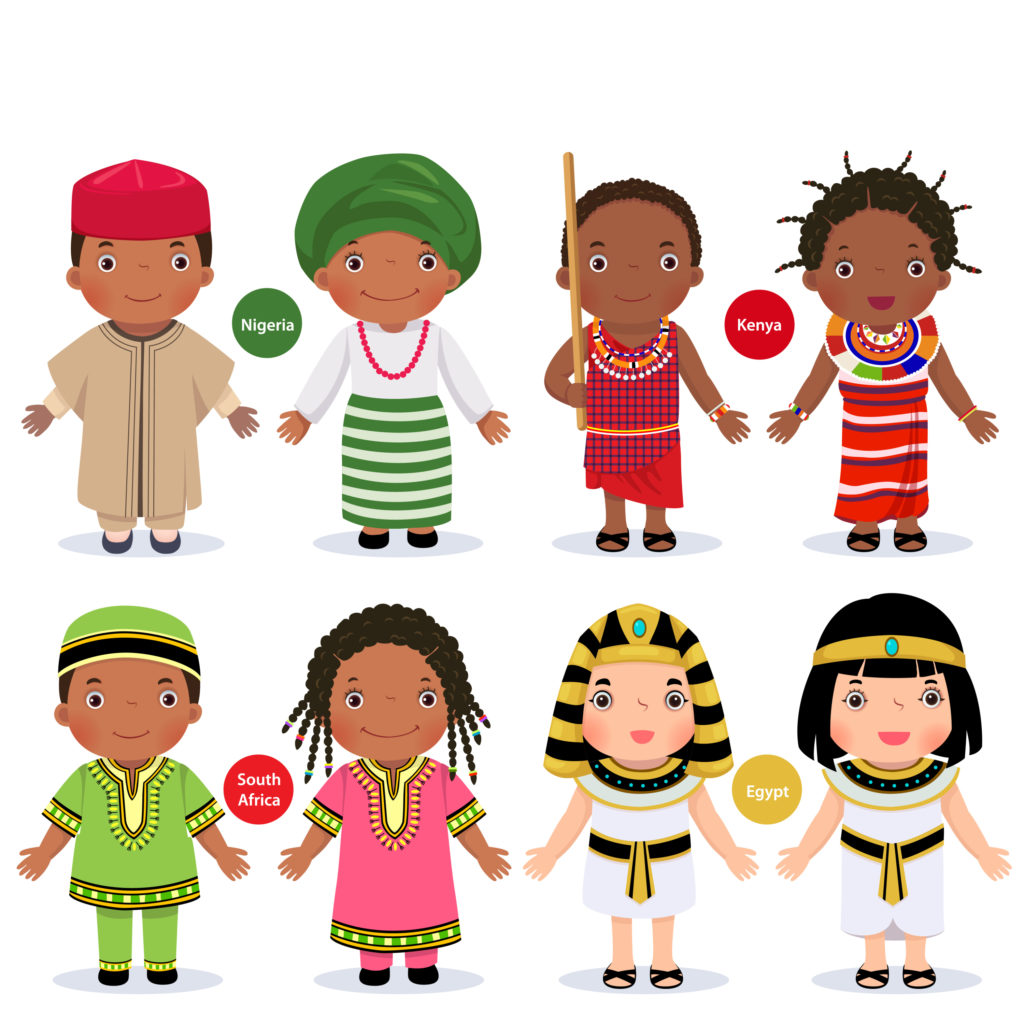 Printable Kids In Traditional Costumes Coloring Page - Mimi Panda