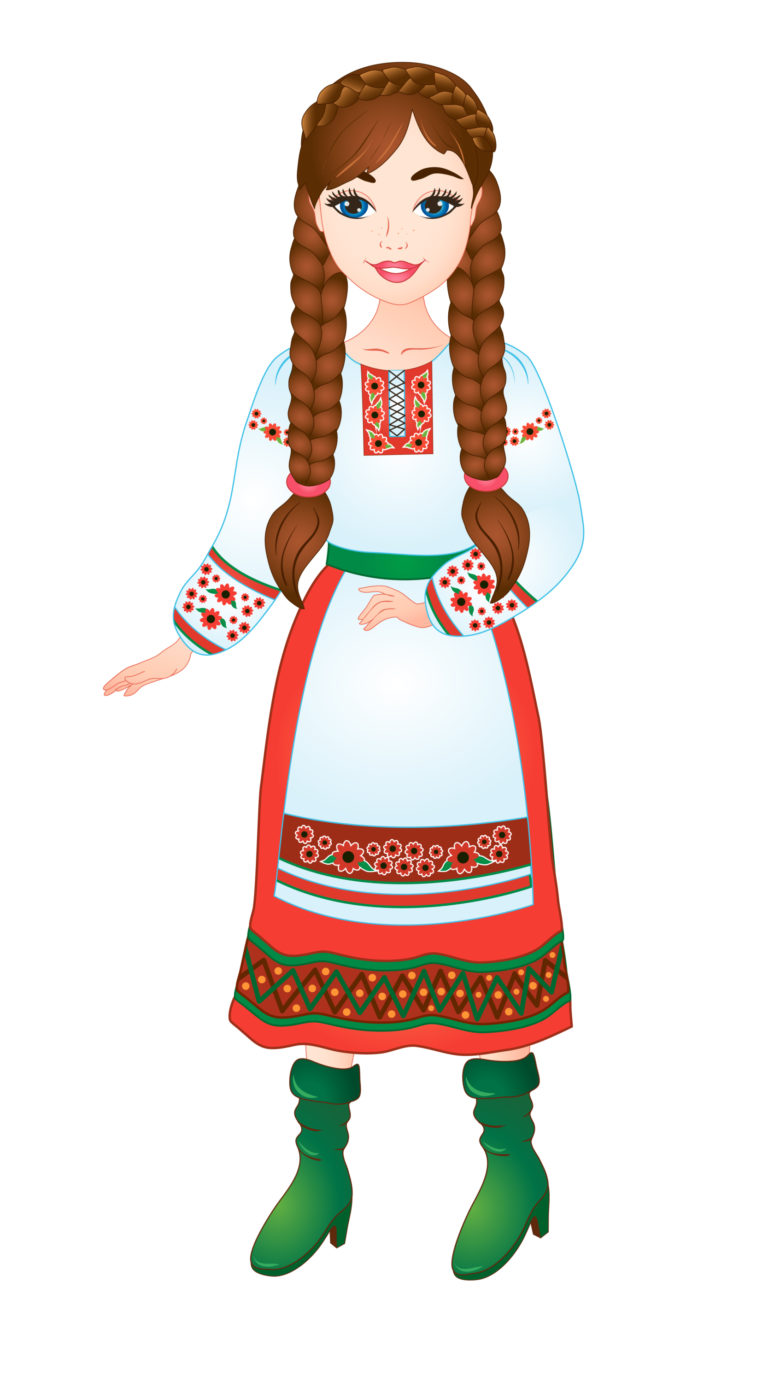 Beautiful Ukrainian Girl In National Ukrainian Costume coloring page