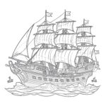 Pirates On The Ship Coloring Page