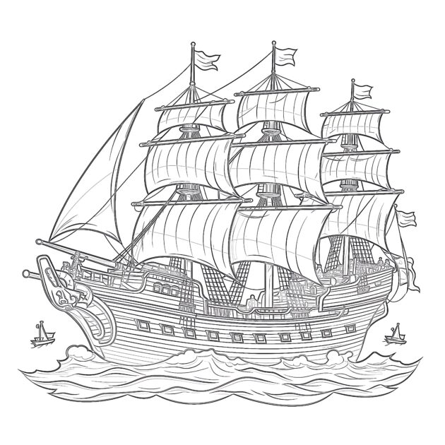 Online Coloring Pirates On The Ship Coloring Page Coloring Pages