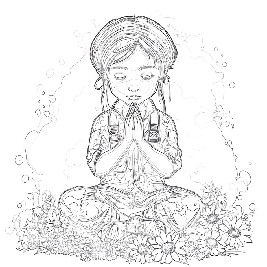 Pray For Ukraine Peace Coloring Page