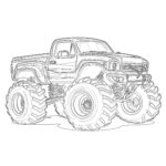 Red Monster Truck Coloring Page