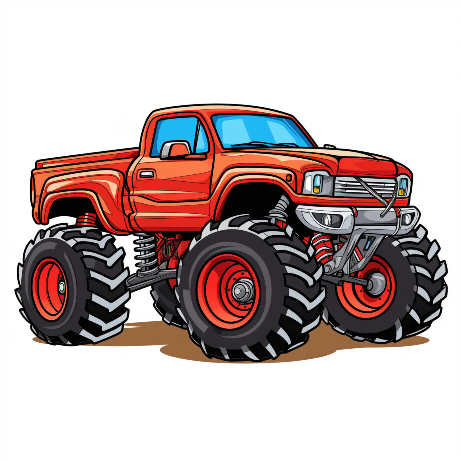 Red Monster Truck Coloring Page 2
