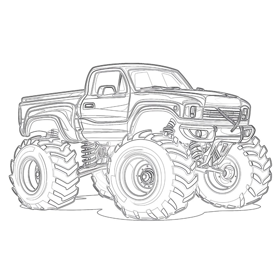Red Monster Truck Coloring Page