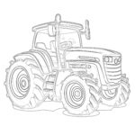 Tractor Cartoon Coloring Page