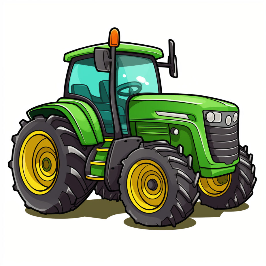 Tractor Cartoon Coloring Page 2