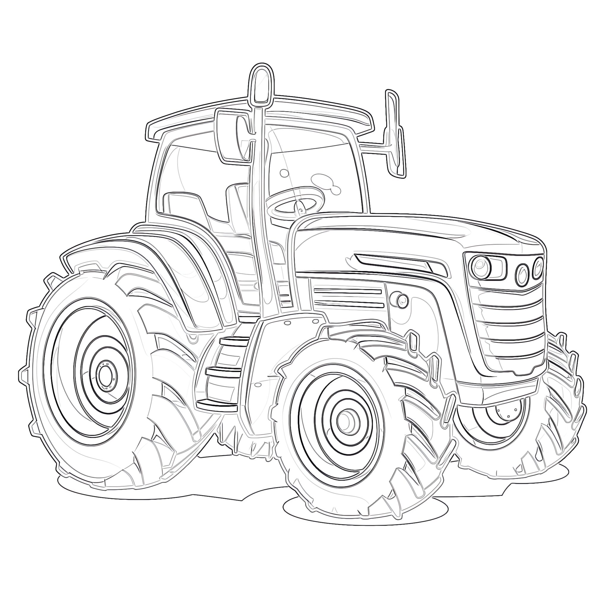 Tractor Cartoon | Coloring Pages Mimi Panda