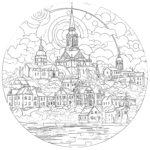 Ukrainian City Kamyanets Podilsky Coloring Page