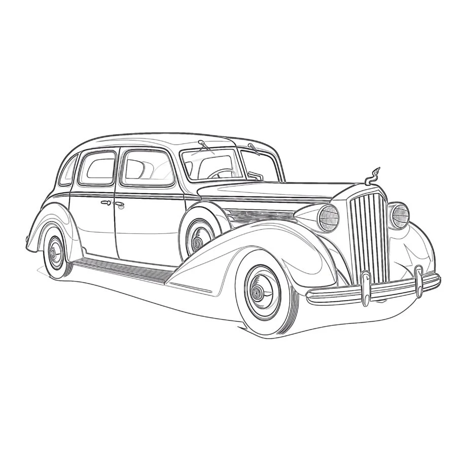 Vintage Classic Car Coloring Page
