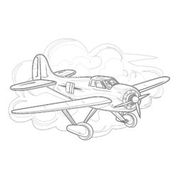 White Airplane - Printable Coloring page