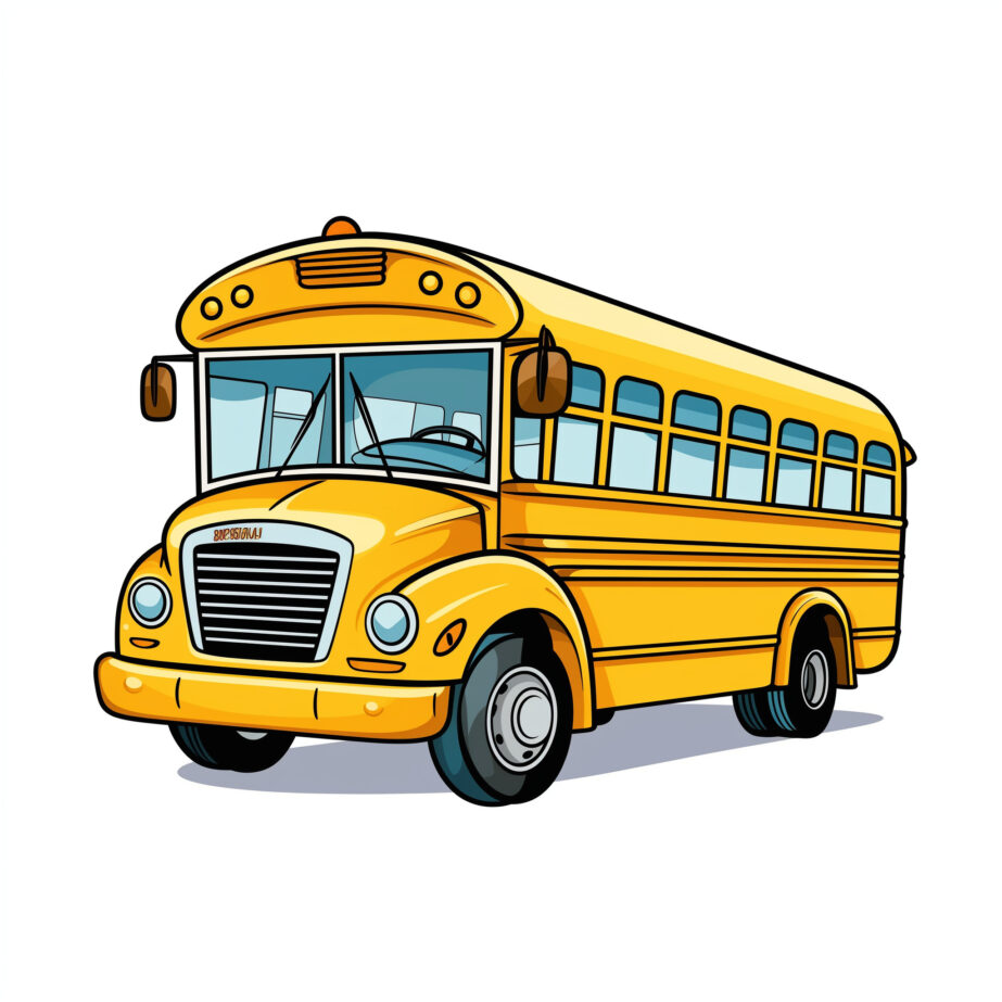Yellow School Bus Coloring Page 2