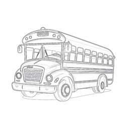Yellow School Bus - Printable Coloring page