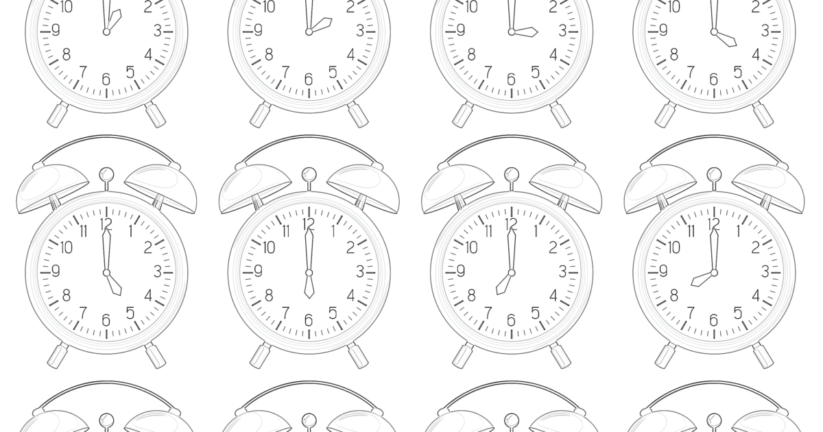 Telling Time To The Hour coloring page - Mimi Panda