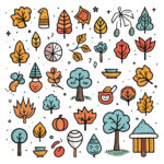 Autumn Icons Coloring Page 2