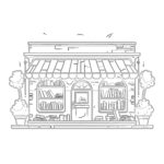 Books Store Coloring Page