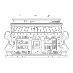 Books Store Coloring Page - Printable Coloring page