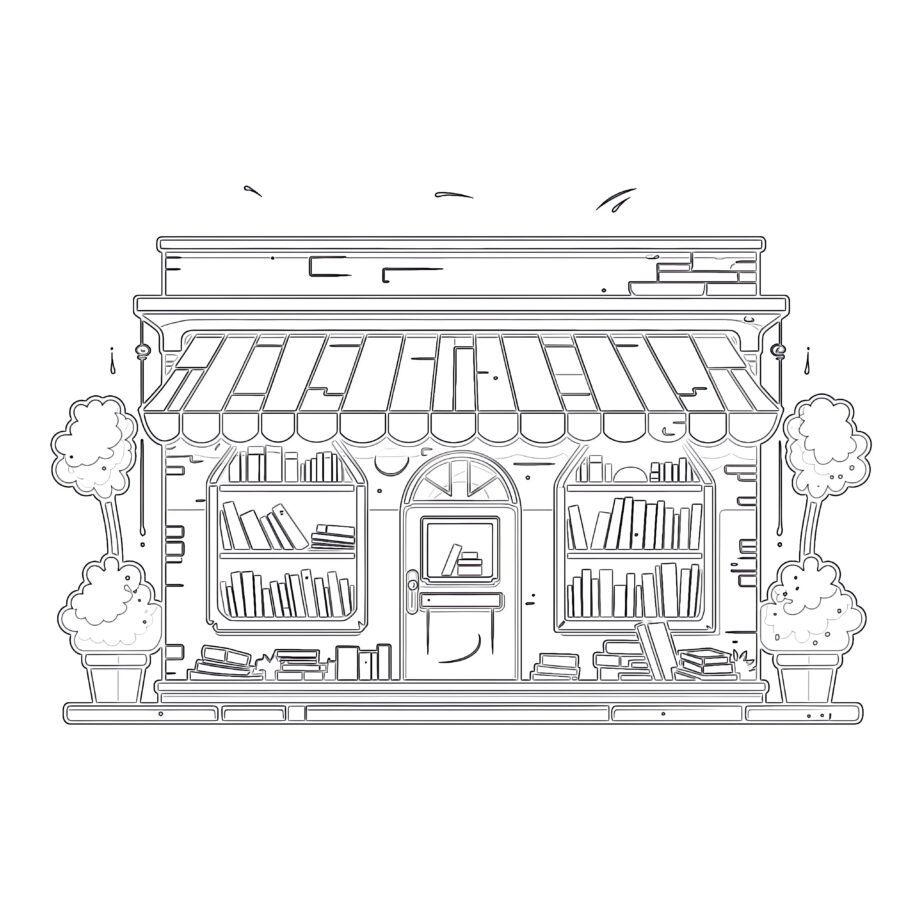 Books Store Coloring Page