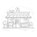 Coffee Shop Coloring Page