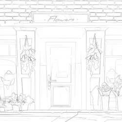 Flower Shop - Printable Coloring page