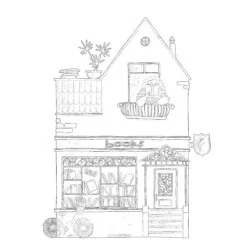 Books Store - Printable Coloring page