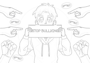 Stop Bullying - Coloring page