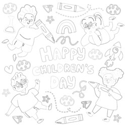 Happy Children’s Day - Printable Coloring page