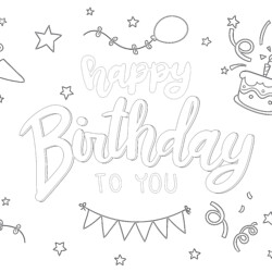 Happy Birthday To You - Printable Coloring page