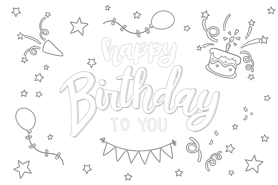 Happy Birthday To You - Coloring page