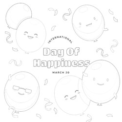 Day Of Happiness - Printable Coloring page