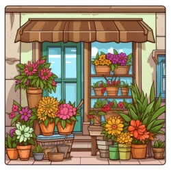 Flower Shop Coloring Page - Origin image