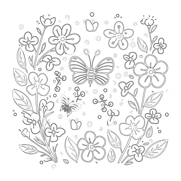 Hello Spring Coloring Page | Coloring Pages Mimi Panda