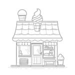 Ice Cream Shop Coloring Page