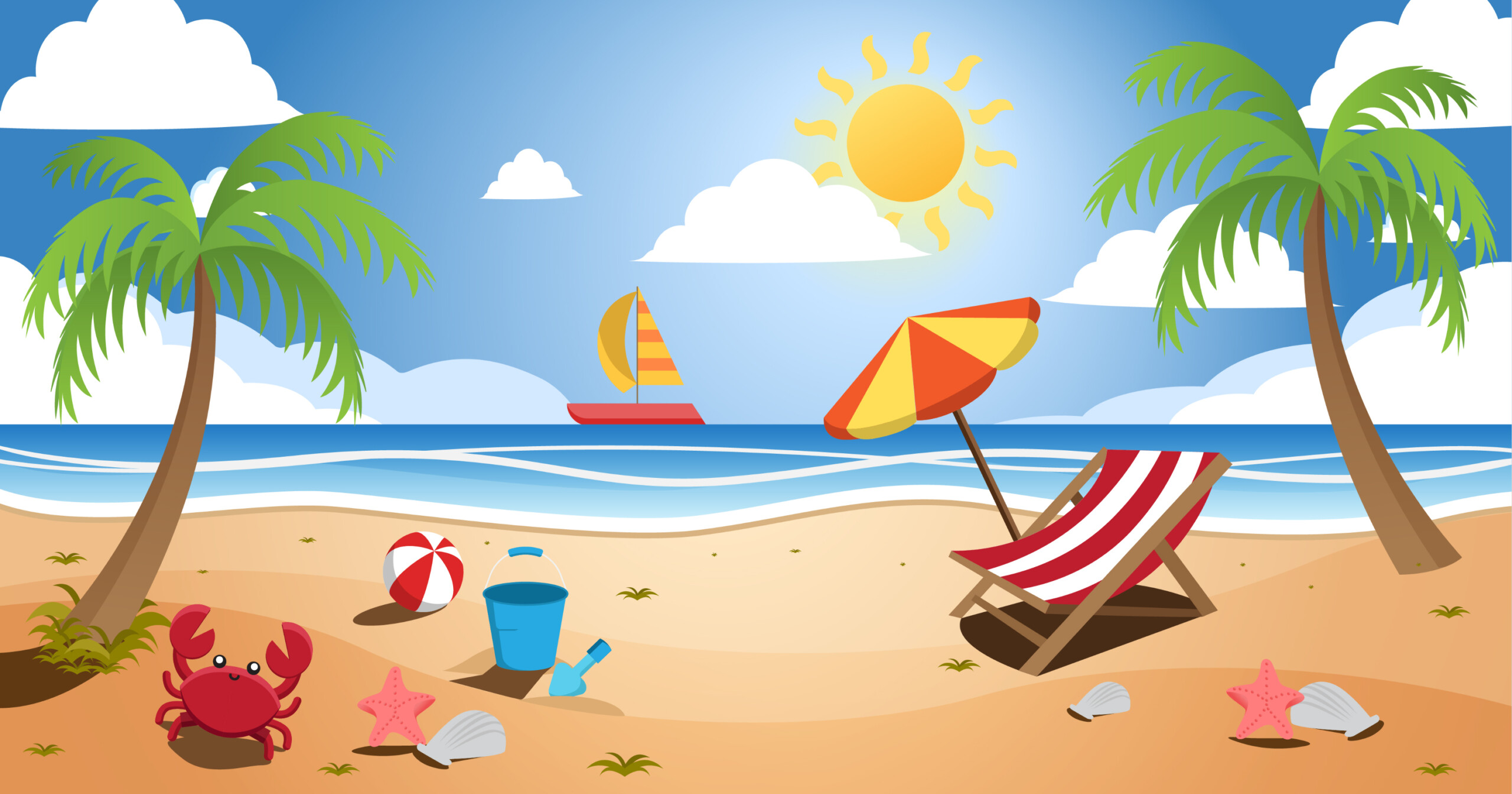Sunny Beach Summer Landscape - Original image