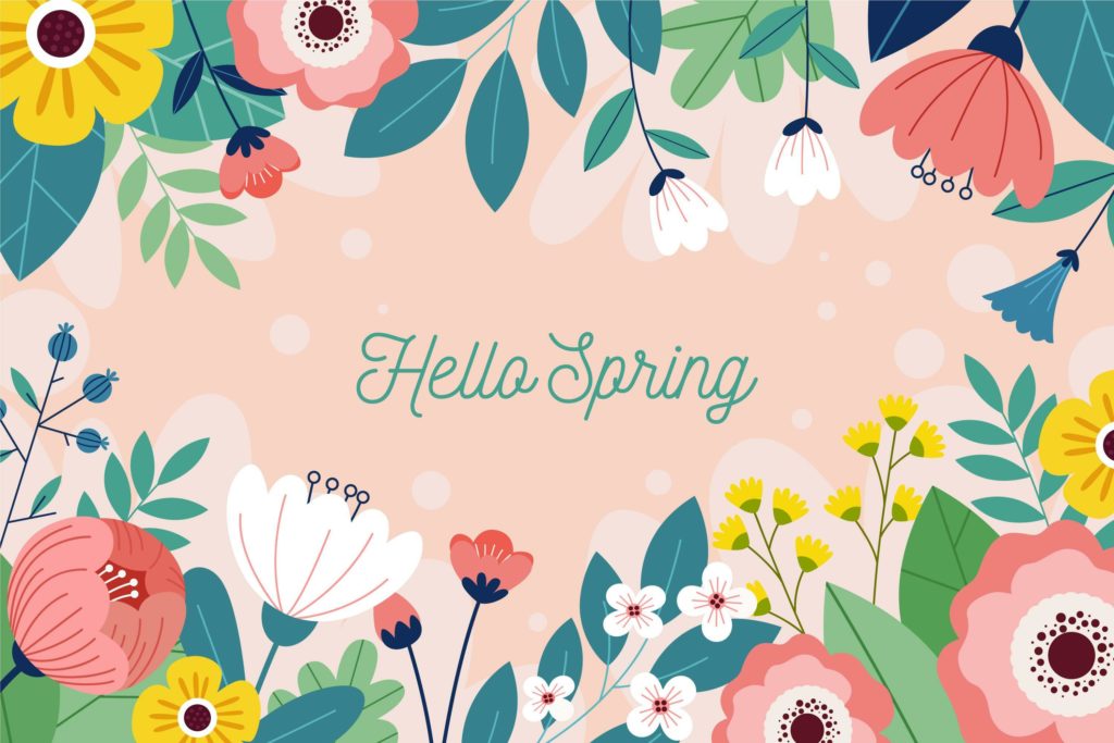 Printable Hello Spring Coloring Page - Mimi Panda