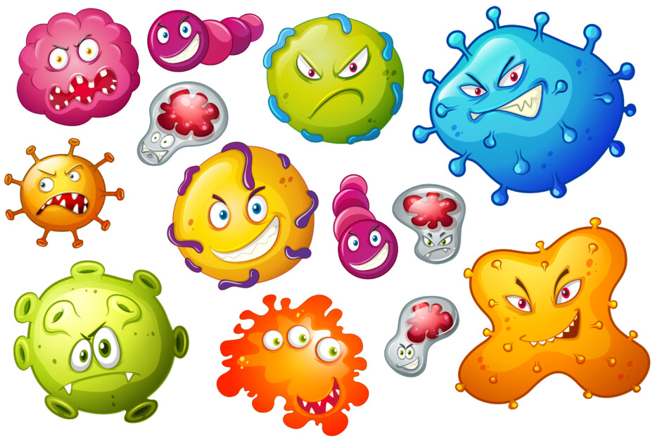 Printable Bacteria With Facial Expressions Coloring Page - Mimi Panda