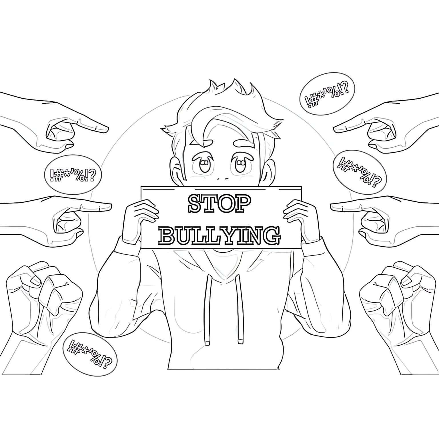 Printable Stop Bullying Coloring Page - Mimi Panda