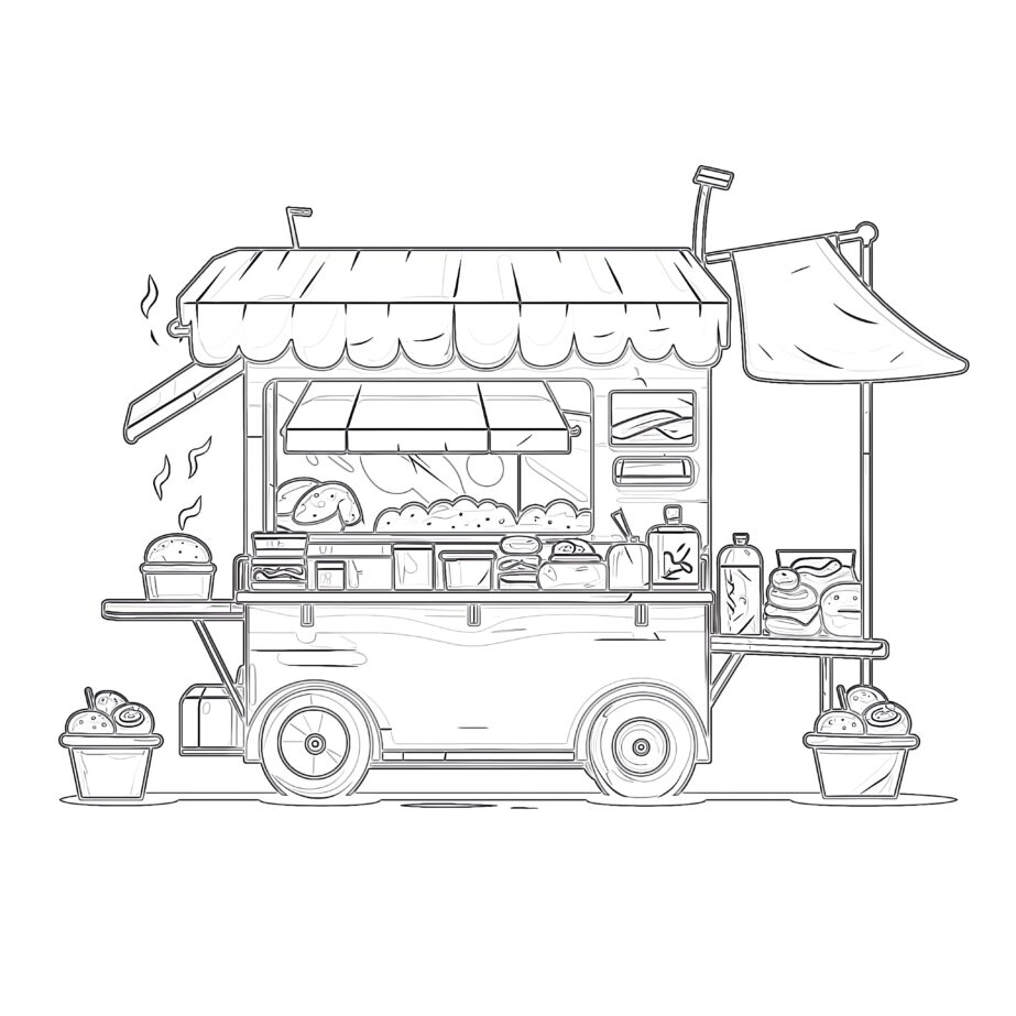 Street Food Coloring Page