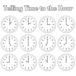 Telling Time To The Hour Coloring Page - Printable Coloring page