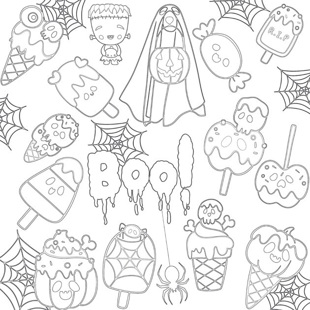 Trick Or Treat Coloring Page | Coloring Pages Mimi Panda