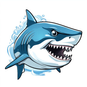 Big Angry White Shark Coloring Page | Coloring Pages Mimi Panda