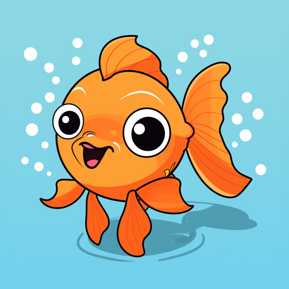 Cartoon Cute Goldfish Coloring Page 2