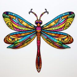 Colorful Dragonfly Zentangle Arts - Origin image