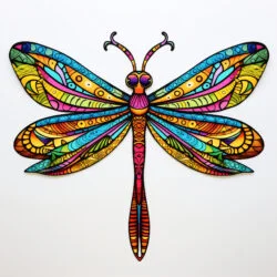 Colorful Dragonfly Zentangle Arts - Origin image