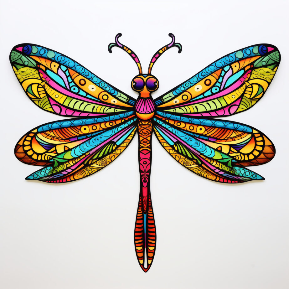 Colorful Dragonfly Zentangle Arts Coloring Page 2Original image