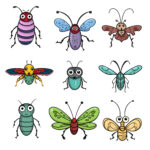 Cute Insects Coloring Page 2