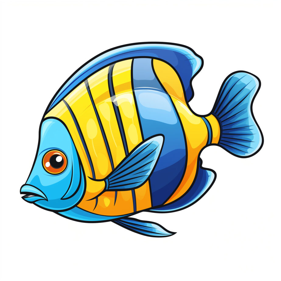 Tropical Fish Cartoon Coloring Page 2Original image