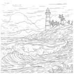 Beach And Sea Coloring Page