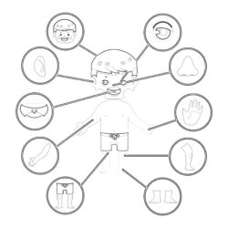 Body Structure Boy - Printable Coloring page