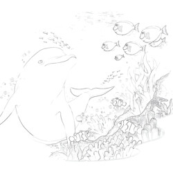 Whale And Scuba Diving - Printable Coloring page