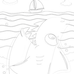 Turtle And Corals - Printable Coloring page